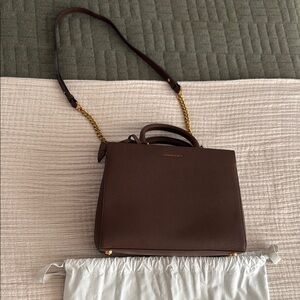 Charles & Keith Brown Satchel Sophisticated Design